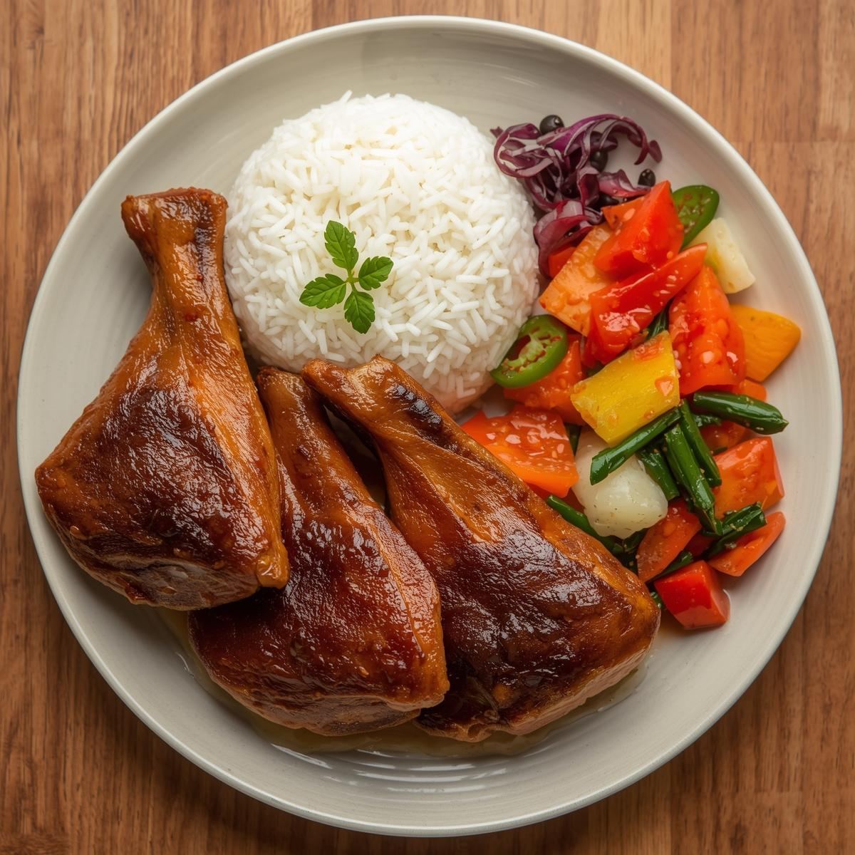 Pig ears served hot with vegetables